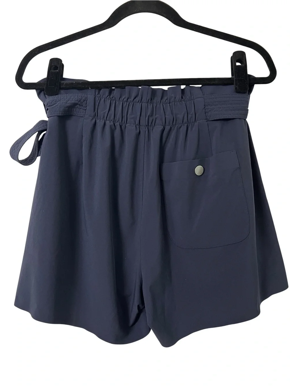 Athleta Skyline Short II Navy Blue Tie-Belt Nautical Preppy Casual- 8 - Picture 2 of 7